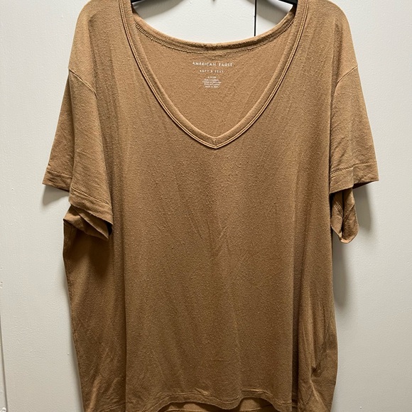 American Eagle Outfitters Tops - American Eagle Outfitters Soft and Sexy tan V-Neck Tee